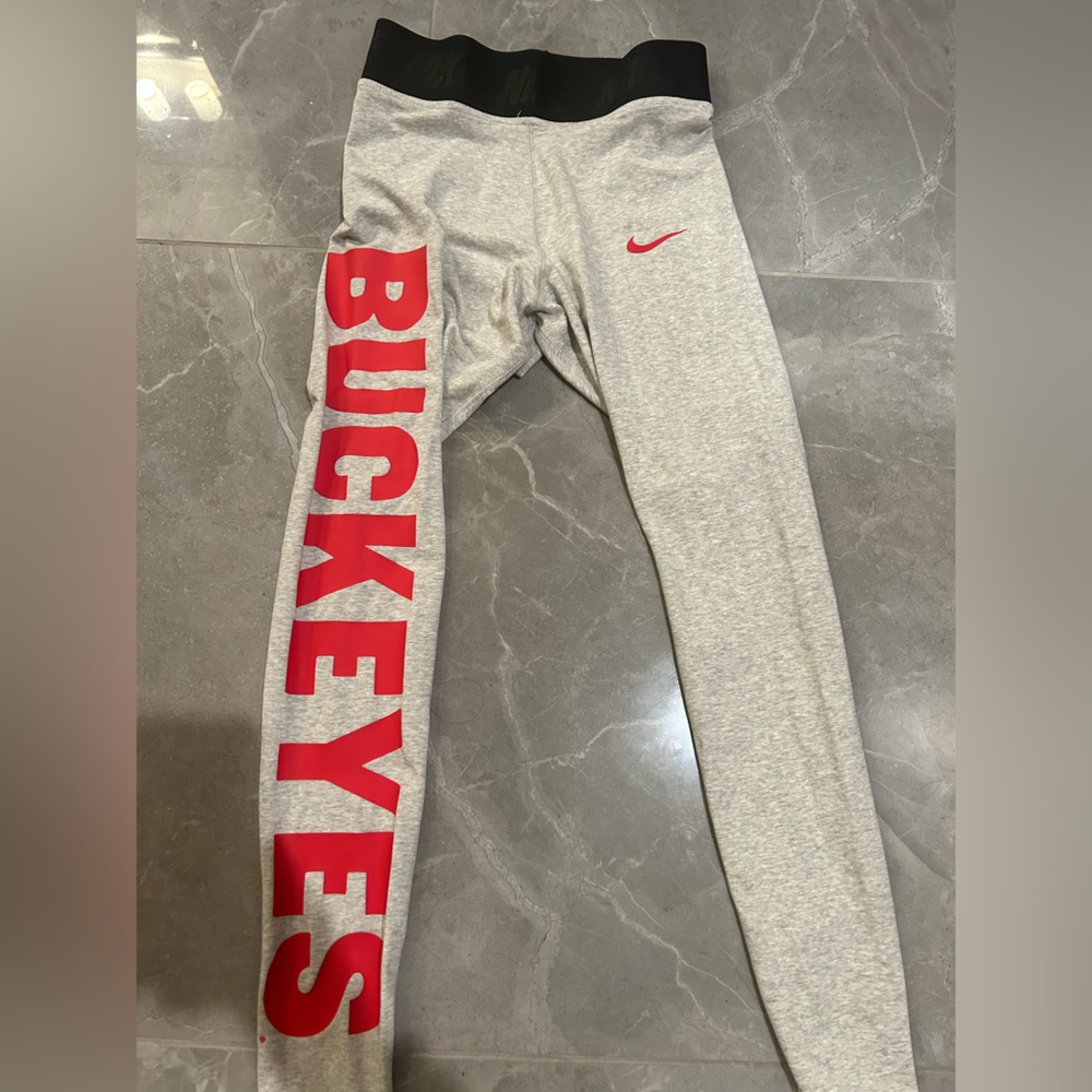 Grey Ohio state university buckeye Nike leggings, never worn